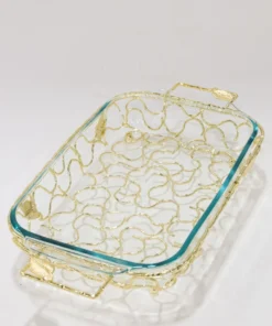 Inspire Me! Home Decor Rectangular Pyrex With Gold Branch Detailed Holder 13 Inspire Me! Home Decor Rectangular Pyrex With Gold Branch Detailed Holder