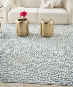 Nourison Inspire Me! Home Decor Joli Area Rug - Ivory/Blue/Grey (3 Sizes) PILLOWS, RUGS, & THROWS